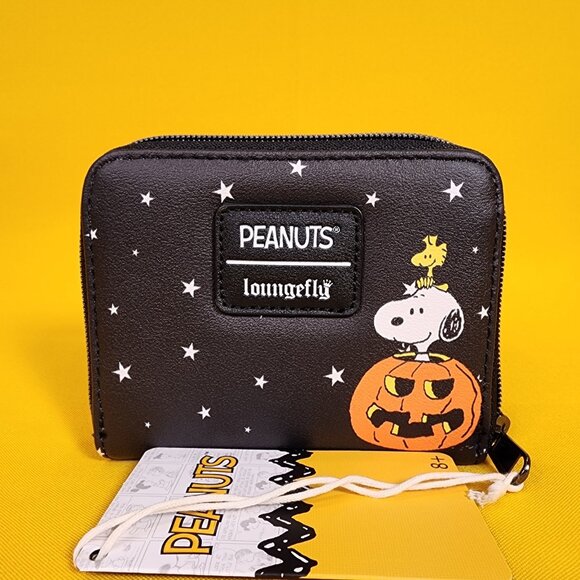 Loungefly Peanuts Halloween Trick-Or-Treat Snoopy Woodstock Soft Tag Zip Wallet - Picture 3 of 12